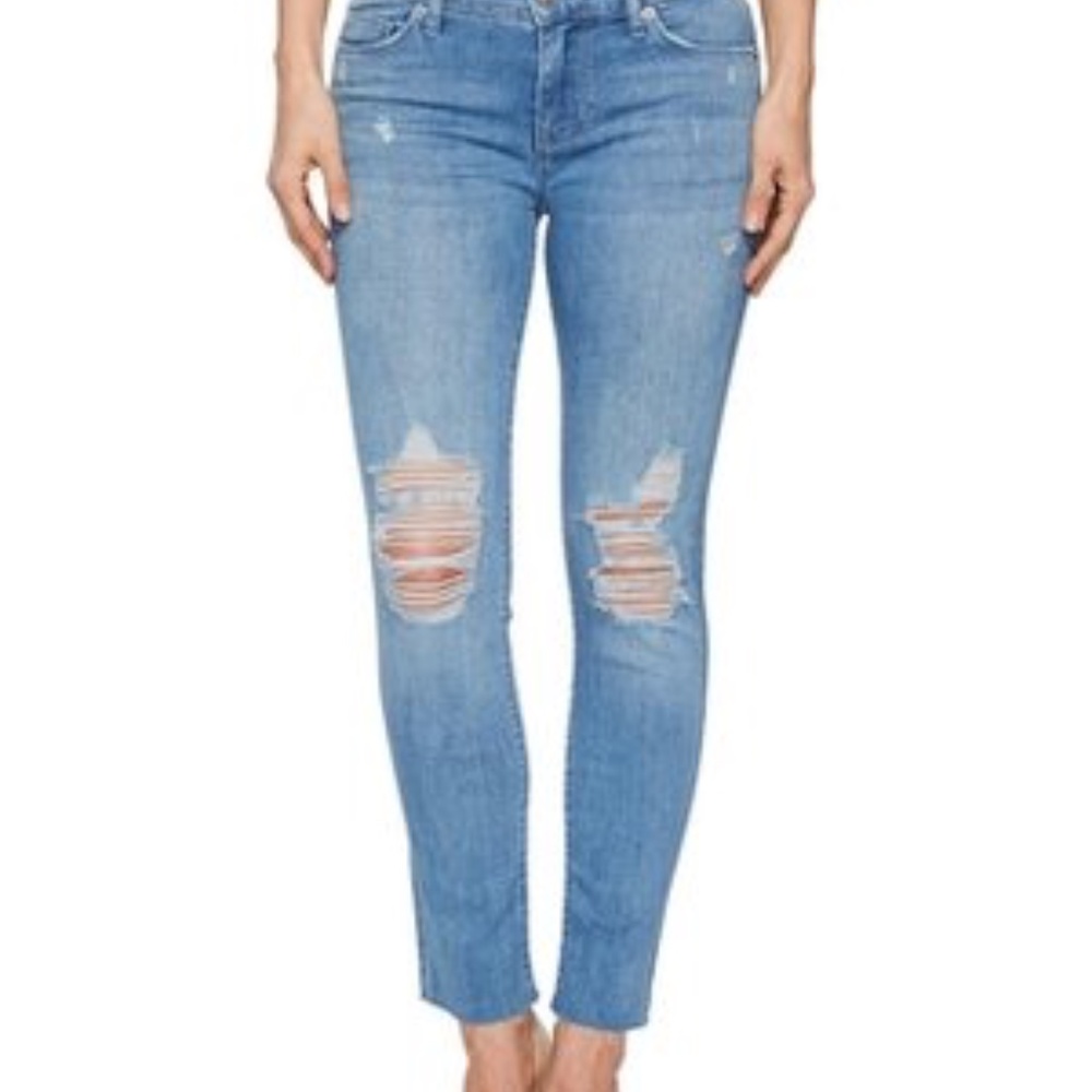 hudson jeans raw hem straight leg 25